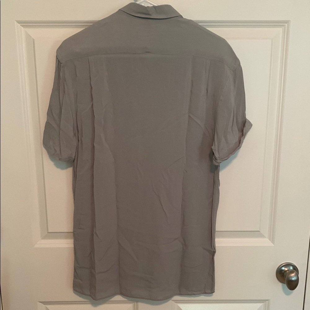 Zara Gray Casual Button Down Shirt Relaxed Fit - Picture 7 of 8